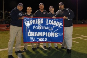 Coach Fore with his staff in 2010. 