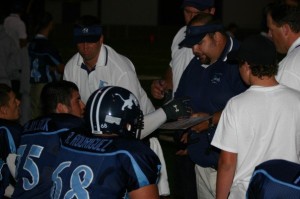 Coaching at Linfield Christian in 2004; making offensive adjustments.