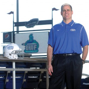 One of Santa Cruz's mentors, Pete Shinnick. He is the Head Coach at the University of West Florida.  