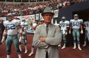 Dallas Cowboys head coach Tom Landry directs his players through a final  work-out in Dallas, Texas, on Dec. 24, 1971. The Cowboys leave for  Minnesota and the play-off game with the Vikings. (