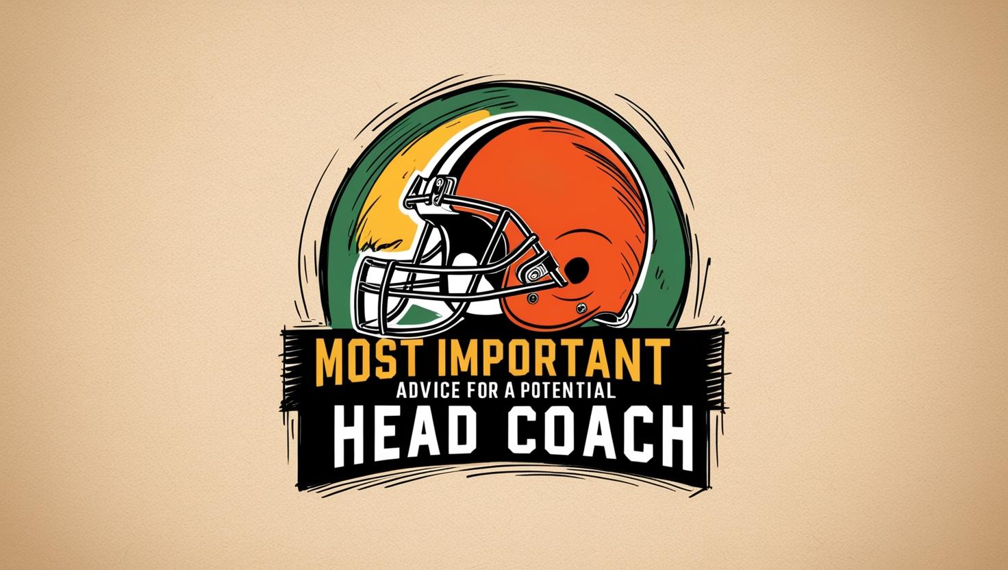 create a logo for an article about football coaches with the title Most Important Advice For A Potential Head Coach