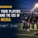 create a social media graphic with a high school football team with this title_ Helping Your Players Understand The Use of Social Media